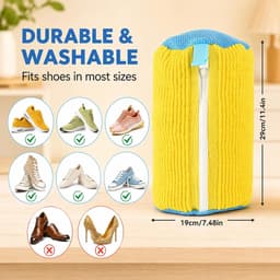 wasmachine voor sneakers en sportschoenen, herbruikbare schoenen, waszak met ritssluiting, dikke chenille sneakers, waszak voor sportschoenen, gymschoenen, pluche dieren — thumbnail 5