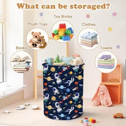 wasmand,Opvouwbare wasmand met handgrepen,Waterdichte opbergmand voor slaapkamer badkamer, astronaut — thumbnail 2