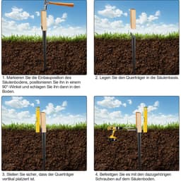 Grondanker Inslag - Paaldrager Huls - Tuinprojecten Bevestigen - Roestwerend Ontwerp - 55 x 700 mm - Zwart — thumbnail 5