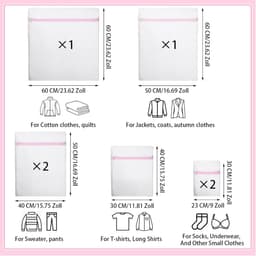 Thijox - 8 Stuks Wasnet voor Wasmachine, Herbruikbare Waszak met Ritssluiting, Fijnmazig Polyester voor Ondergoed, Sokken, Baby- en Kinderkleding, 5 M — thumbnail 3