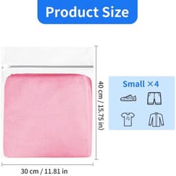 Set van 4 Kleine Mesh Waszakken met Rits voor Delicate Kleding — thumbnail 5