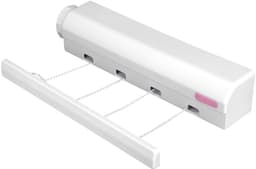 Dailygoods- Waslijn Intrekbaar 3,75 m - Telescopische Wandwasdroger - 4/5 Draden - Duurzaam - Ruimtebesparend - Tot 8 kg Belastbaar - Wasrek — thumbnail 1