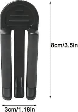 Vuilniszak klemmen - Prullenbak clips - Klemmen voor afvalbak - Vuilniszak omhoog houden - Clips tegen schuiven afvalzak - Zwart - Kunststof - 8x3 cm - Jonyx — thumbnail 2