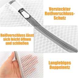 Wasnetjes met ritssluiting - Wit - 30 x 40 cm - Polyester Waszakken voor Wasmachine - Voor Bescherming van Gevoelige Kleding — thumbnail 4