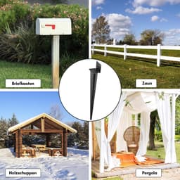 Grondanker Inslag - Paalhouder Huls - Tuinprojecten Stabiliseren - Roestwerend IJzer - 55 x 700 mm - Zwart — thumbnail 3