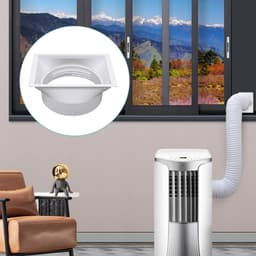 5.9 Inch AC Exhaust Hose Connector - Portable Air Conditioner, Vent Coupling Extender, Clockwise Counterclockwise Thread Ducting Part | For Window Port Unit Home Use, Air Conditioner Adapter, Duct — thumbnail 5