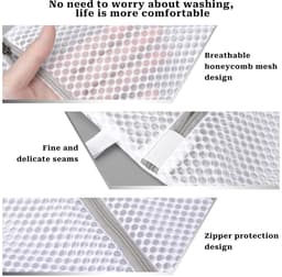 Mesh-waszakken, honingraatlingeriezakken met ophanglus, delicate waszakken, fijne waszakken voor ondergoed, bh's, sokken, babykleding, maskers — thumbnail 2