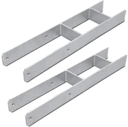 H-paaldrager - Paalanker H-anker - Verankeren Houtconstructies - Roestbescherming Staal - 141 mm - Grijs — thumbnail 1