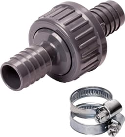 Terugslagklep Set - Afvoerklep Waterslot - Voorkomen Water Terugstroming - Inclusief Slangklemmen - 21 mm - Grijs — thumbnail 1