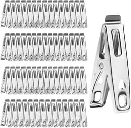 Roestvrijstalen Wasknijpers - Kledingknijpers Metalen - Kleding Drogen - Roestvrij en Winddicht - 5 cm - Zilver — thumbnail 1