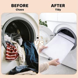 Set van 2 Waszakken, Perfect voor Kleding, Bedlinnen en Gordijnen, 60 x 80 cm, Herbruikbare Wasnetten met Rits voor de Wasmachine — thumbnail 4