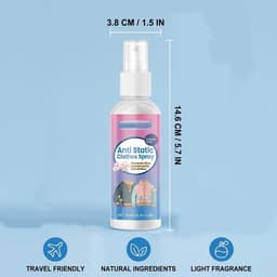 Antistatische spray 100 ml voor kleding en textiel - Vermindert statische elektriciteit en verwijdert kledingstatica in auto en huis — thumbnail 5
