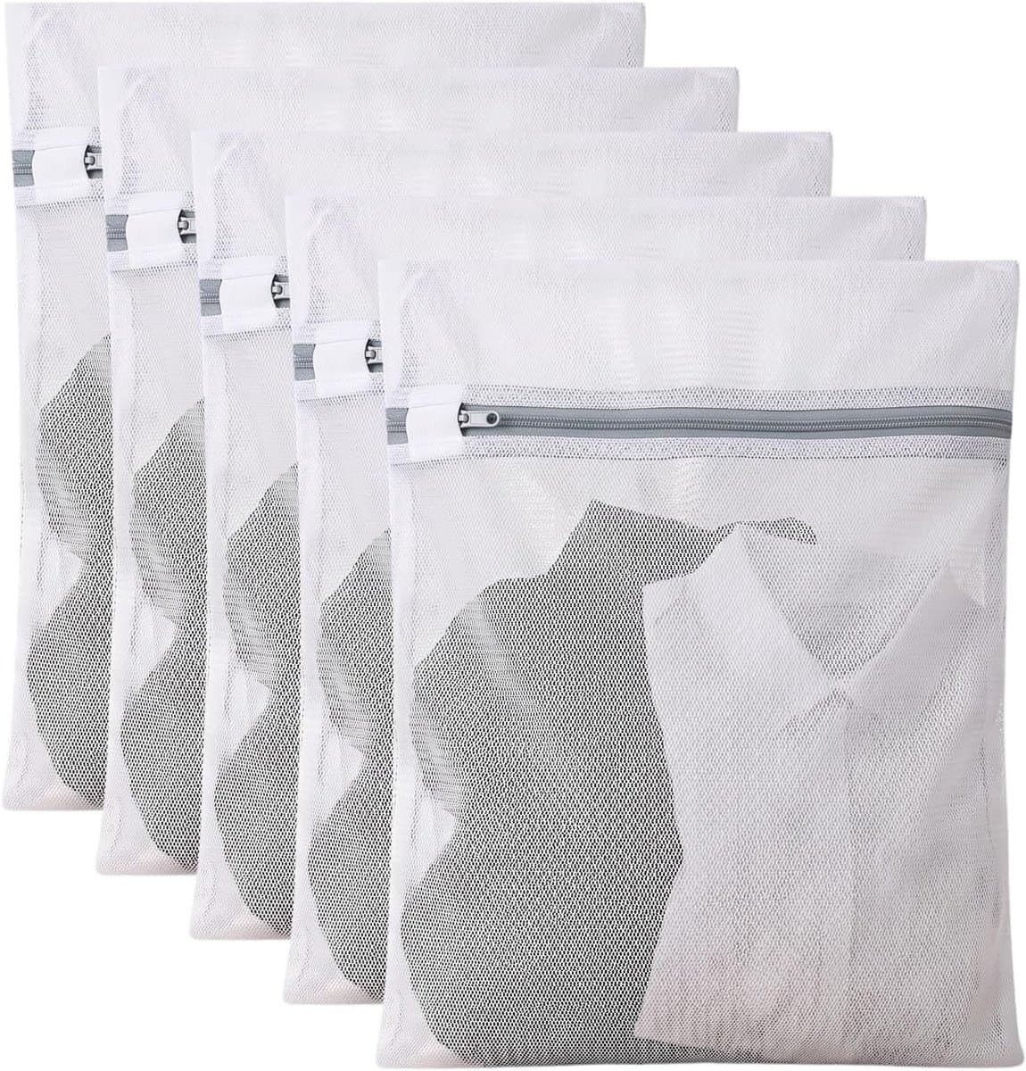 5 Stuks Wasnetten voor Fijne Was, 40x50cm Wasgoed Zak met Ritssluiting | Ideaal voor Ondergoed, Kleding en Delicate Stoffen — afbeelding 1