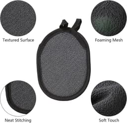 3 stuks zeepzakjes, zeepzakjes voor vaste zeep, zeepzak voor vaste zeep, zeepzak voor douchen, zeepzak compact, herbruikbaar, lichte waszak (zwart) — thumbnail 2