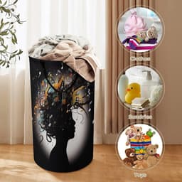 Wasmand met handgrepen - Opvouwbare mand - Kleding opbergen - Waterdichte binnenlaag - 40x69cm - Muziek Afbeelding — thumbnail 5