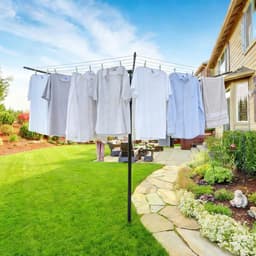 Droogmolen Buiten - Waslijn Tuin - Kleding Drogen - Voorgemonteerd - 60 Meter - Zwart — thumbnail 4