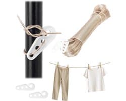 Waslijn met stalen kern - Wastouw droogkoord - Kleding drogen buiten - Extra sterk weerbestendig - 30 meter 2 mm