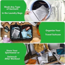 Functionele Mesh Waszakken Met Ritsen - Duurzame Waszak Voor Wasmachine - Dikkere BH Waszak Voor Het Reinigen - Mannen Vrouwen Blouse Kousen Ondergoed Baby Kleding — thumbnail 3