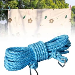 Waslijn Touw - Drooglijn Buiten - Kleding Drogen - Sterk Polyester Materiaal - 6mm Dik 5 Meter - Blauw — thumbnail 3