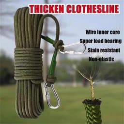 Waslijn Draad - Droogtouw Buiten - Kleding Drogen - Winddicht Ontwerp - 20 Meter - Rood — thumbnail 4