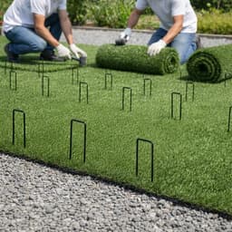 SnelShoppen - 50 Carbon Stalen Grondankers - Robuuste Grondpennen voor het Bevestigen van Onkruiddoek en Folies - Ideaal voor Tuin en Camping - Vierka — thumbnail 3