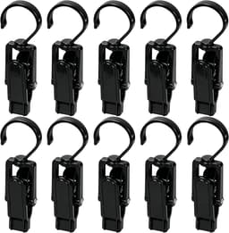 SnelShoppen - 10 stuks draaibare wasknijpers kunststof met haken 360 graden, antislip groot voor het ophangen van broeken, laarzen, handdoeken en sokk — thumbnail 1