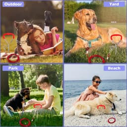 SnelShoppen - Rode Spiral Anchor 40 cm met 5 mm x 3 m Stalen Kabel Grondanker voor Honden, 80 kg Trekvermogen, Perfect voor Camping, Tuin en Reisacces — thumbnail 2