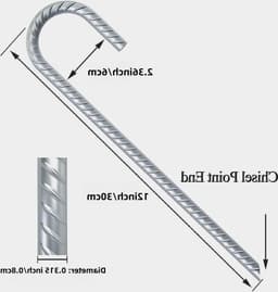 Duurzame 30 cm grondankers met J-haak, roestbestendig staal, ideaal voor campingtent en tuinondersteuning, 10 stuks — thumbnail 1