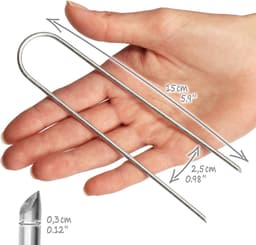 SnelShoppen - 100 Ground Anchors van Gecoat Staal - Stevige Grondspikes voor Tuin en Camping - Ideaal voor Bevestigen van Onkruiddoek, Grondzeil en Ka — thumbnail 2