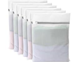 Thijox - 6 Stuks Wasnet voor Wasmachine, 40 x 30 cm Klein Wasnet voor Fijne Was, Duurzaam Polyester, Mesh Waszakken met Rits voor Ondergoed, Truien, K