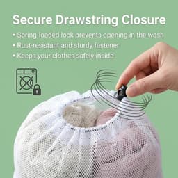 Wasnet voor kleding en ondergoed - 3 stuks waszakken met trekkoord, fijne mazen voor veilig wassen en reizen — thumbnail 4