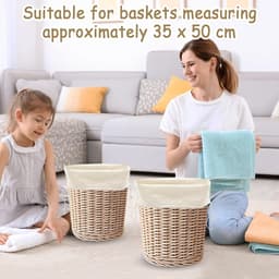 SnelShoppen - 2 stuks stoffen zakken met trekkoord, waszakken van katoen-canvas, herbruikbare opbergtas met handgrepen, groot formaat voor sport, was — thumbnail 2