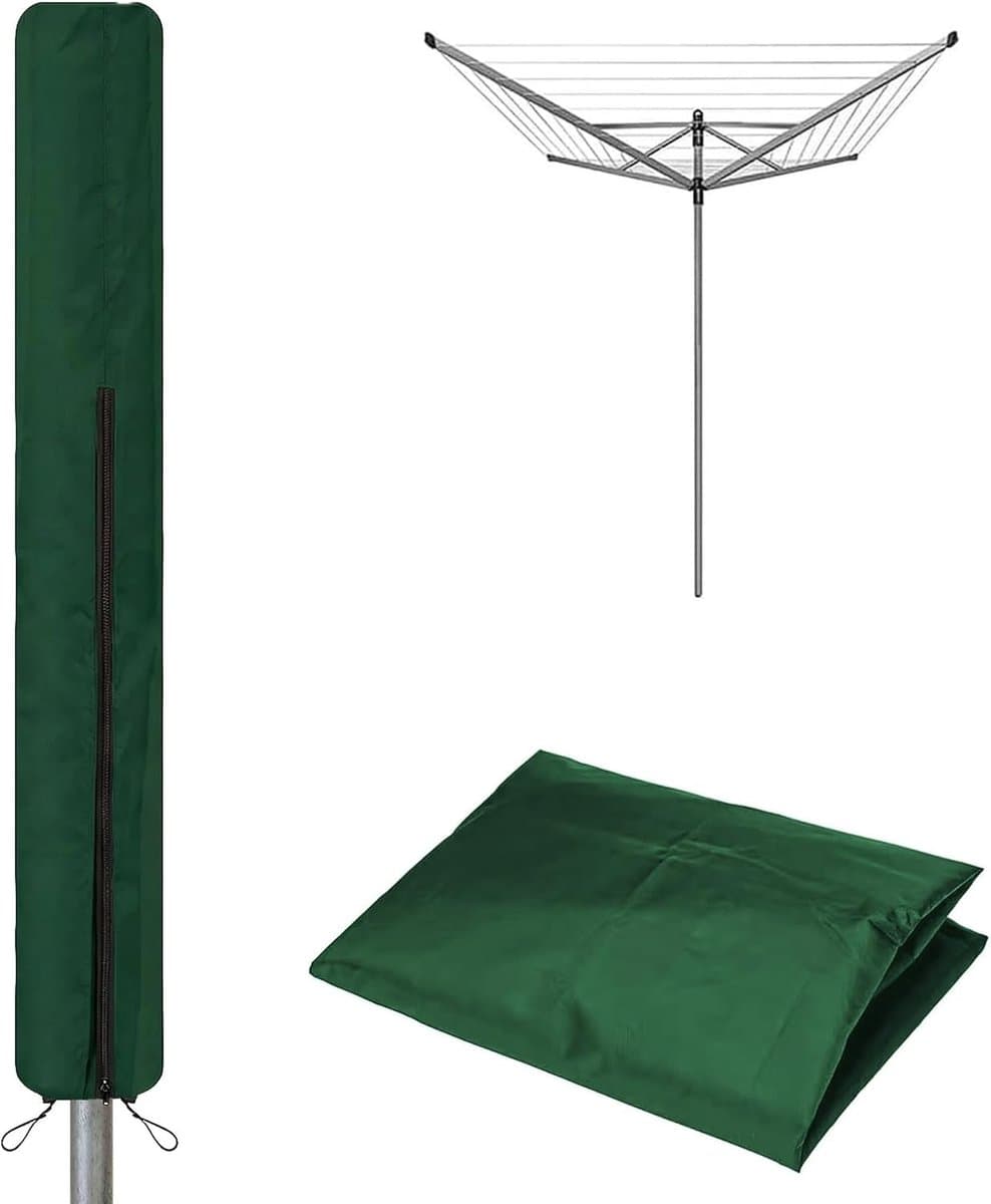 Roterende waslijnhoes van 600D Oxford-stof, waterdicht en duurzaam met ritssluiting, 165 x 16 x 16 cm, bescherming voor waslijn en kledinglijn — afbeelding 1