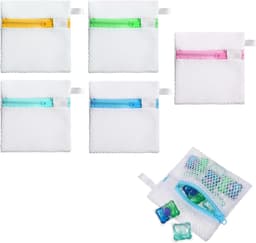 Luxe Waszakken voor Delicate Stoffen, 5 Stuks Herbruikbare Mesh Waszakken met Rits, Ideaal voor Reis en Wassen van Kleding — thumbnail 1