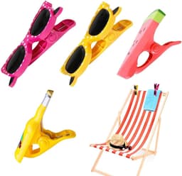 4 stuks strandhanddoekclips, grote draagbare grappige wasknijpers voor ligstoelen, winddichte handdoekklemmen voor strand, tuin, zwembad of ligstoel — thumbnail 1