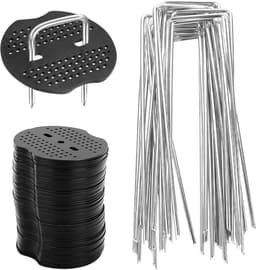 Haringen 50 x 15 cm - Onkruiddoek met sluitringen - Grondankers U-vorm van staal - Sterke grip in de tuin - SnelShoppen — thumbnail 1