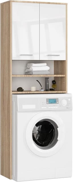AKORD Washing machine, 64 x 180 x 30 cm, 30 kg, washing machine cabinet with shelf, 2 doors, 2 storage compartments — thumbnail 1
