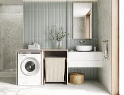 PLATAN ROOM Wasmachinekast, 130 cm breed, bovenbouwkast, wasmachine of wasdroger, kast voor badkamer (65 cm diep, kasjmier) — thumbnail 2