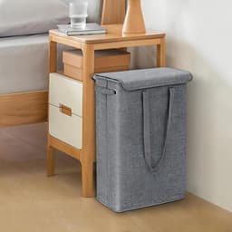 Vouwbare Wasmand met Deksel 45L, Ruimtebesparende Opbergbox voor Vuile Was met Handvat, Waterafstotend en Geschikt voor Badkamer en Slaapkamer — thumbnail 3