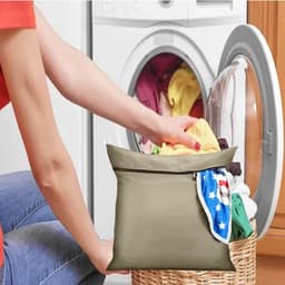 Waszak voor Huisdieren - Voorkom Verstopte Wasmachine met Deze Handige Pet Hair Bescherming voor Honden, Katten en Dierenbedden - Beige — thumbnail 2