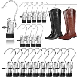 Dailygoods- Kleerhanger 20 stuks - Antislip Kledinghanger - Draagbare Wasknijpers - Roestvrij Staal - 360° Draaibare Haak - Verstelbare Rubberen Clip — thumbnail 1