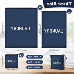 Waterdichte waszakken voor reizen - 4 stuks, opvouwbare waszakken in 3 maten voor vuile kleding, ideaal voor zwemmen, yoga en workouts (Blauw) — thumbnail 5