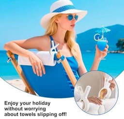 PromoHome Handdoekklemmen voor Strandstoelen - Set van 8 - Winddichte Badclips met Antislip Siliconen Pads - Duurzaam Kunststof - Voor Handdoeken, Dekens en Kleding — thumbnail 4
