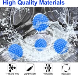 Allecto - Droogballen - Herbruikbare Droogballen - Zacht en Duurzaam - Set van 6 - Wasballen voor Wasmachine - Efficiënt voor Droogproces - Voor el... — thumbnail 3