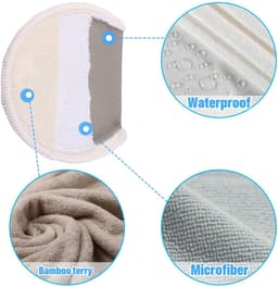 Set van 4 Wasbare Bamboe Borstvoeding Inserts - Absorberend met Opberg- en Waszak — thumbnail 3
