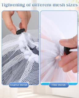 Set van 10 gaaszakjes met trekkoord - Grote nylon waszakken van gaas - Te gebruiken als cadeauzakjes, vaatwaszakjes - Met schuifbaar trekkoord - Geschikt voor keuken, sieraden, huwelijksgeschenken, huishoudelijke artikelen (30 x 40 cm) — thumbnail 4