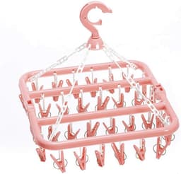 VHV Sokkendroger - Droogrek - 32 Knijpers - Sokken Hanger - Wasrek Sokken - Wasrek - Droogrek - Carrousel - Droogcarrousel - Washanger - Sokkendroogrek - Roze — thumbnail 1