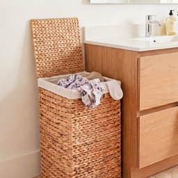CALICOSY - Smalle wasmand met deksel van waterhyacint B30 cm - MAYA — thumbnail 3