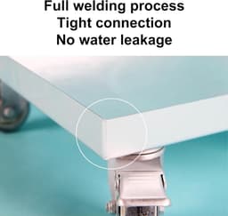 Lekbak met Wielen - Waterbak Verrijdbaar Opvangbak - Apparaten Verplaatsen - Verdikte Staalplaat - 25x25cm - Grijs — thumbnail 5
