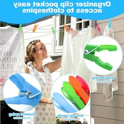 Set van 48 Sterke Plastic Wasknijpers met Antislip, Perfect voor Waslijnen en Droogrekken — thumbnail 4